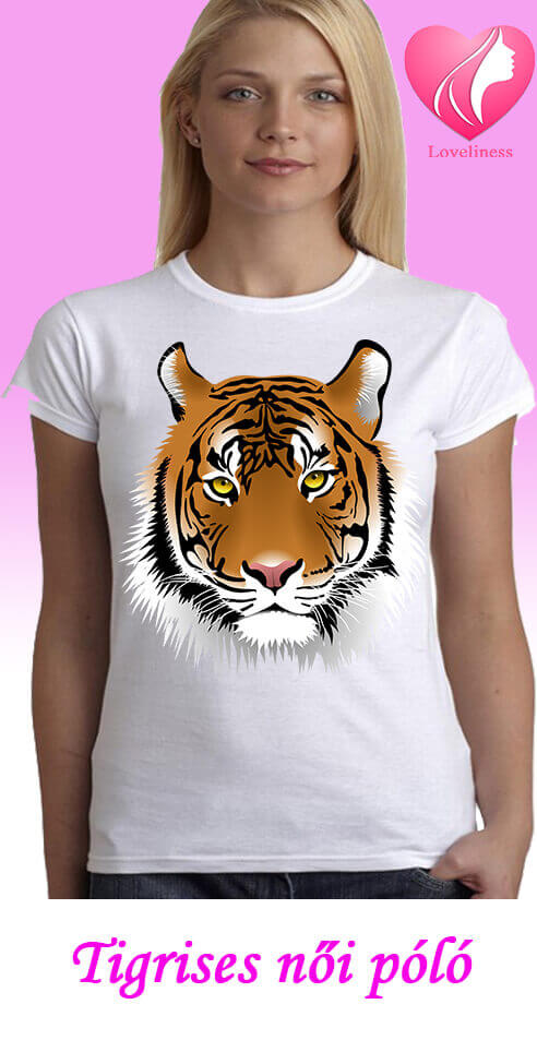 Tigrises egyedi női póló